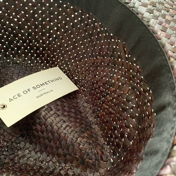 NWT Ace of Something Australia Black Straw Diaz Hat - Picture 7 of 10